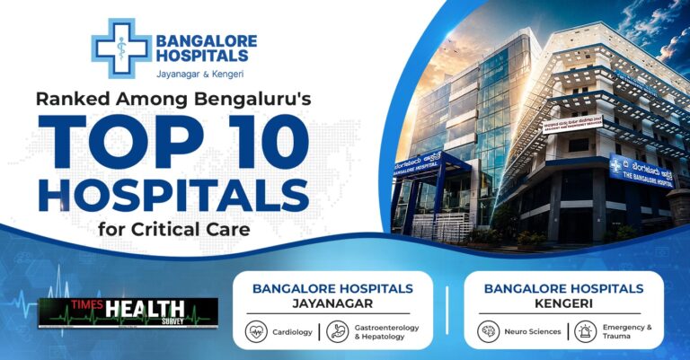 Bangalore Hospitals ranked among Bengaluru's Top 10 Hospitals for Critical Care in Times Health Survey 2026.